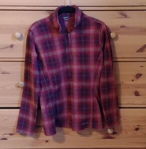 Red and Black Plaid Quarter-Zip Jacket